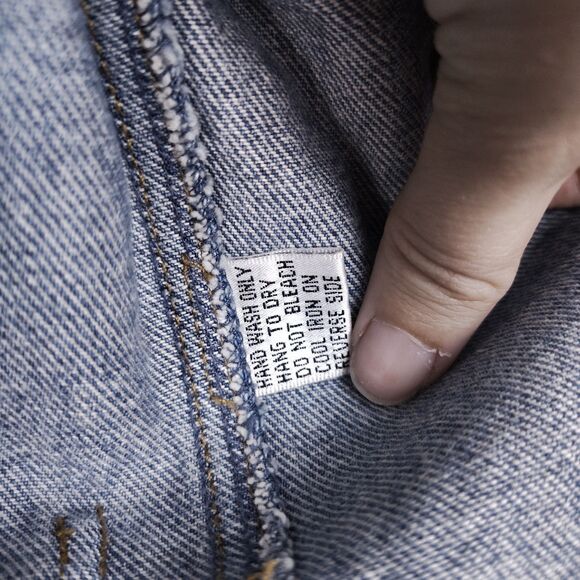 Vintage 80s-90s Denim Embellished Threads On Threads Vest 100% Cotton Sz M/L - Picture 9 of 12